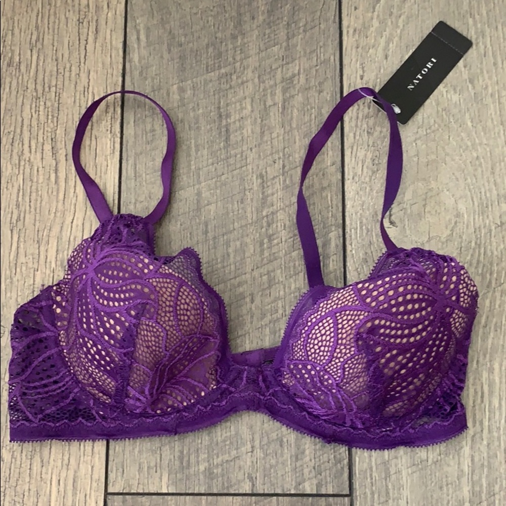 Purple lace bra 32C